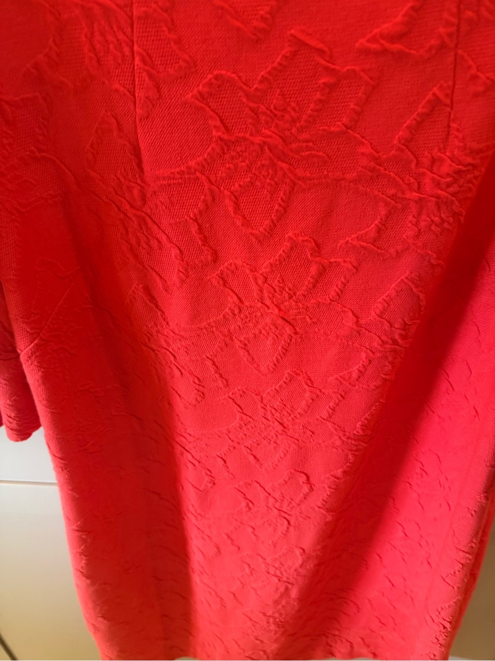 Lilly Pulitzer Red Textured Puff-Sleeve Shift Dress - Picture 2 of 4